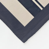Striped Navy Blue and Cream Fleecedecke (Ecke)