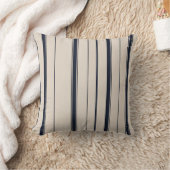 Striped Navy Blue and Cream  Kissen (Decke)
