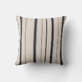 Striped Navy Blue and Cream Throw Cushion Kissen (Rückseite)