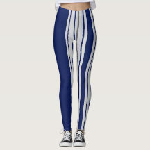 Striped Navy Blue and Grey Leggings