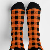 Striped Orange and Black Halloween Socken (Oben)