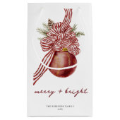 Striped Ornament Weihnachtsfeiertag Merry Bright Kleine Geschenktüte (Rückseite)