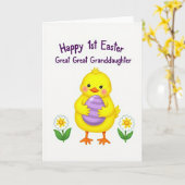 Striped Oval Happy Easter Card Karte (Gelbe Blume)