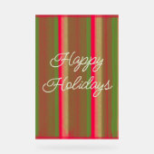 Striped Painting Happy Holidays Acrylschild (Vorderseite)