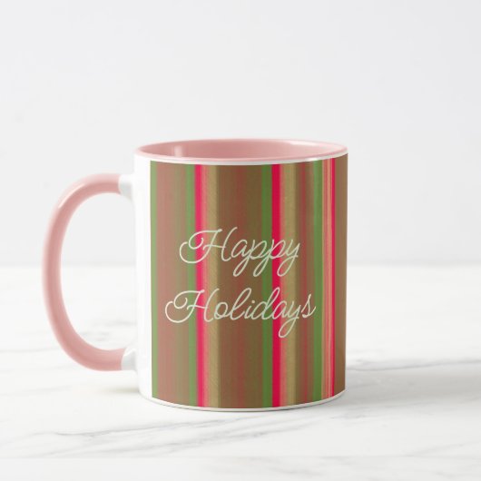 Striped Painting Happy Holidays Tasse (Links)