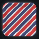 Striped Pappteller<br><div class="desc">Party paper plate is shown in a patriotic red,  white and blue stripes print.
Customize this item or buy as is.




Licensed Print</div>