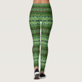 Striped Peacock Mandala Kaleidoscope Medallion Leggings (Rückseite)
