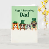 Striped Pets Happy St Patricks Card Karte (Gelbe Blume)