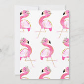 Striped Pink Let's Flamingle Flamingo Birthday Einladung (Rückseite)