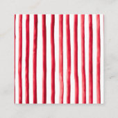 Striped Pink & Red Handwriting Wedding Begleitkarte (Rückseite)