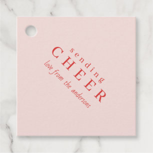 Striped Pink Weihnachtsgeschenk Tags Geschenkanhänger