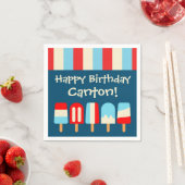 Striped Popsicle Personalisiertes Party Napkins Serviette (Beispiel)