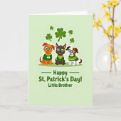 Striped Puppy Patrick Card Karte (Gelbe Blume)