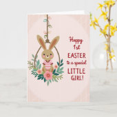 Striped Rabbit Floral Swing Card Karte (Gelbe Blume)