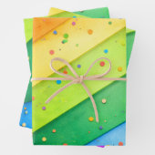 Striped Rainbow with confetti Geschenkpapier Set (Beispiel)