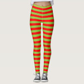 Striped Red and Green Elf Leggings (Vorderseite)