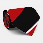 Striped Red, Black, & White Tie Krawatte (Gerollt)