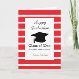 Striped Red Class of 2025 Abschluss Karte