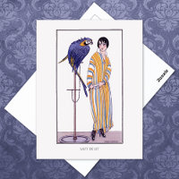 Striped Robe Parrot Wegener Fashion Illustration