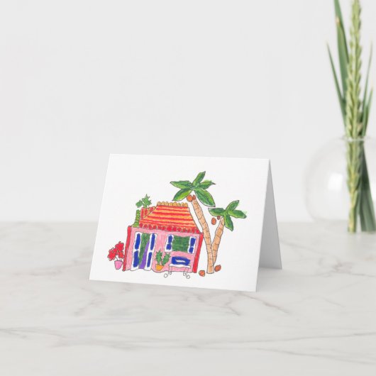 Striped Roof House Cards Karte (Vorderseite)