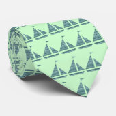 Striped Sail Boat Tie Krawatte (Gerollt)