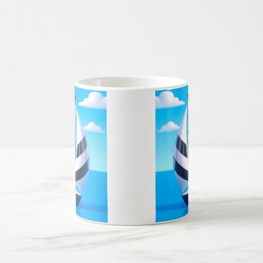 Striped Sailboat Ocean  Kaffeetasse (Mittel)