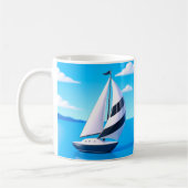 Striped Sailboat Ocean  Kaffeetasse (Links)