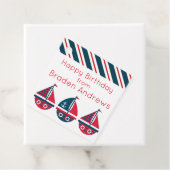 Striped Sailboats Geschenktasten Geschenkanhänger (Beispiel)