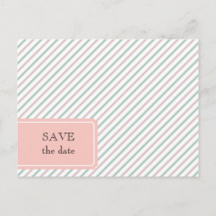 striped Save the Date Postkarte
