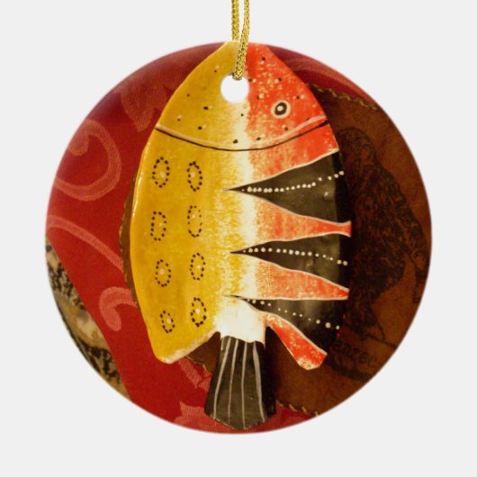 Striped Sensation Tiger Barb Fish Art Print Keramik Ornament (Vorne)