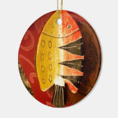 Striped Sensation Tiger Barb Fish Art Print Keramik Ornament (Links)