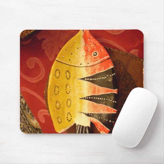 Striped Sensation Tiger Barb Fish Art Print Mousepad (Mit Mouse)