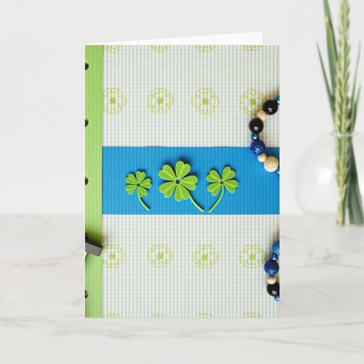 Striped Shamrock Pattern Card Karte (Vorderseite)