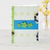 Striped Shamrock Pattern Card Karte (Gelbe Blume)