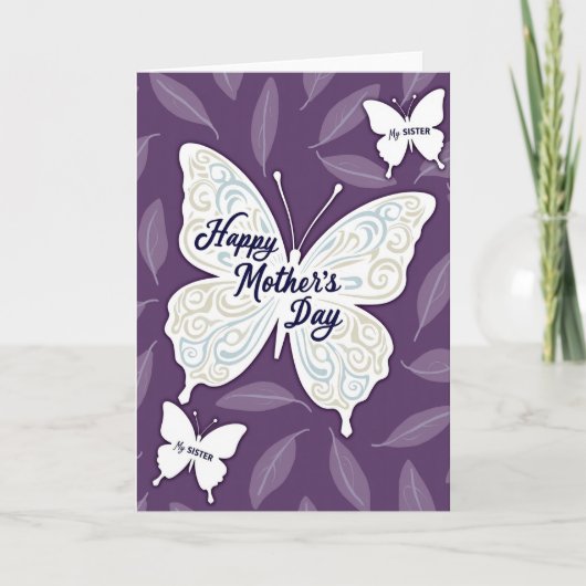 Striped Sister Butterfly Day Card Karte (Vorderseite)