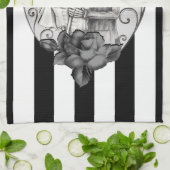 Striped Skeleton Liebe Paare Ehetanz Geschirrtuch (Gefaltet)