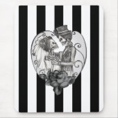 Striped Skeleton Liebe Paare Ehetanz Mousepad (Vorne)