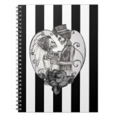 Striped Skeleton Liebe Paare Ehetanz Notizblock (Vorderseite)
