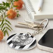 Striped Skeleton Liebe Paare Ehetanz Schlüsselanhänger (Vorderseite rechts)