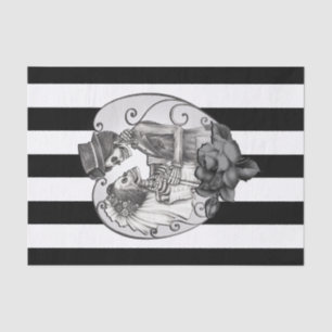 Striped Skeleton Liebe Paare Ehetanz Seidenpapier