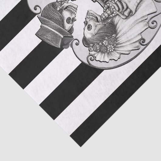 Striped Skeleton Liebe Paare Ehetanz Seidenpapier (Ausschnitt)