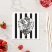 Striped Skeleton Liebe Paare Ehetanz Serviette (Beispiel)