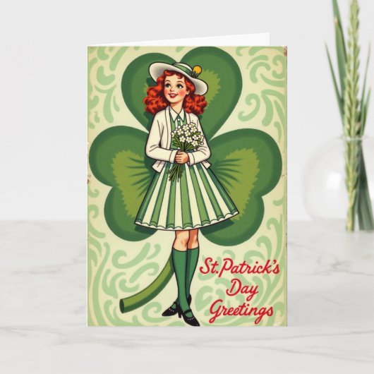 Striped Skirt St Patricks Day Card Karte (Vorderseite)