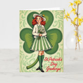 Striped Skirt St Patricks Day Card Karte (Gelbe Blume)