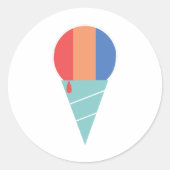Striped Sno Cone Runder Aufkleber (Vorderseite)