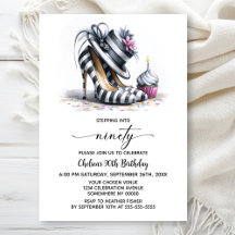 Striped Stiletto Shoes 90th Birthday