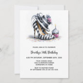 Striped Stiletto Shoes Birthday Party Einladung (Vorderseite)