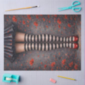 Striped Stockings Red Heels Decoupage Paper Seidenpapier (Basteln)