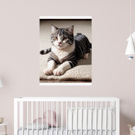 Striped Tabby Cat Photography Art Print Poster (Kinderzimmer 2)