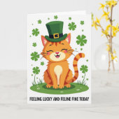 Striped Tabby Luck Card Karte (Gelbe Blume)